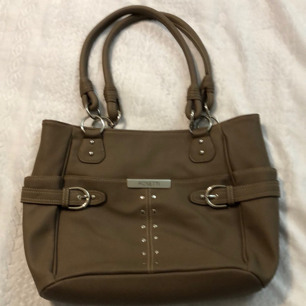 Rosetti work office tote bag shoulder travel bag handbag taupe brown roomy